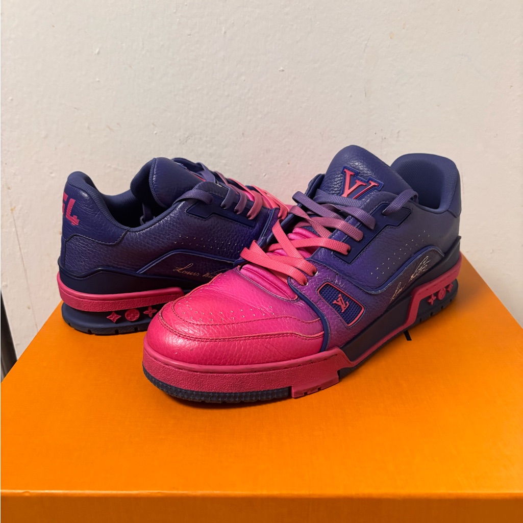 Louis Vuitton Purple Pink Monogram Trainers Size 6lv/8us Retail $1.2k!